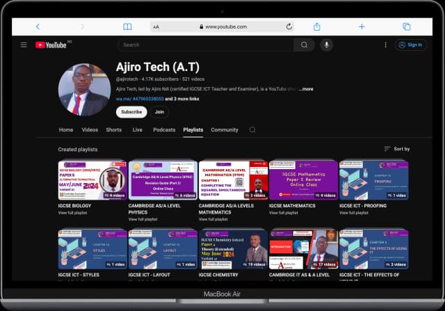 A screenshot of AJiro Tech's Youtube Channel attached to this cta