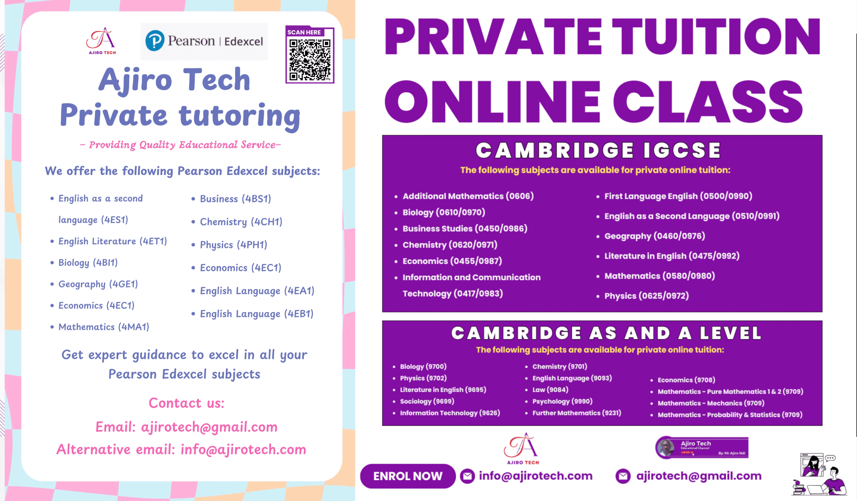 Cambridge and Edexcel Programmes