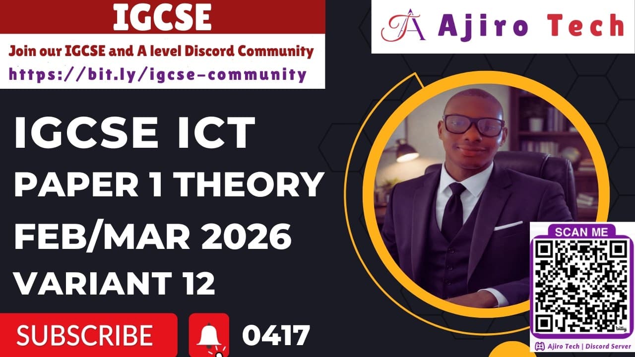 IGCSE ICT (0417/0983) PAPER 1 THEORY