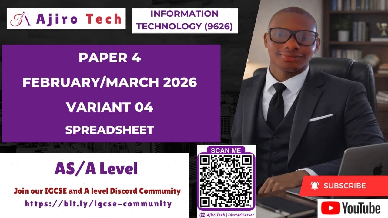 A LEVEL INFORMATION TECHNOLOGY (9626)